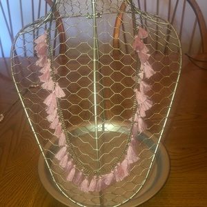 Pink tassel necklace